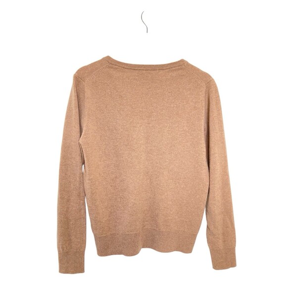 Quince 100% Cashmere Sweater Size Medium Carmel V-Neck Soft Pullover Career - Picture 4 of 12